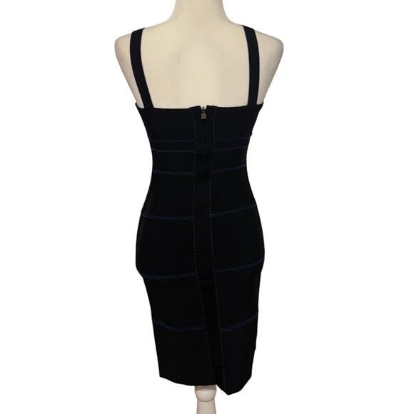 Hervé Léger Rare Reversible Blue/Black Bandage Dress No Size Tag Est. XXS/XS - Picture 4 of 9